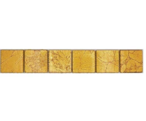 Wandbordüre Mosaik Borde Bordüre Glasmosaik Mosaikfliese Gold Struktur - Bild 1 von 4