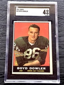 1961 TOPPS BOYD DOWLER ROOKIE FOOTBALL CARD #43 ****NO CREASES**** SGC 4 VGEX - Bild 1 von 4