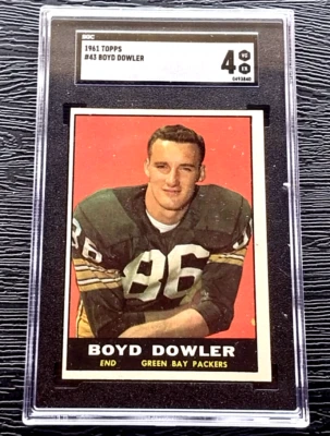 1961 TOPPS BOYD DOWLER ROOKIE FOOTBALL CARD #43 ****NO CREASES**** SGC 4 VGEX - Image 1 of 4