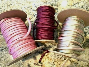 piping  1/8" hand dyed silk tubing on the bias 1yd made in USA - Picture 1 of 9