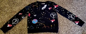 TRUE RELIGION Black/Colorful GALAXY PULLOVER SWEATSHIRT Crewneck Kid Sz YOUTH 6 - Picture 1 of 3