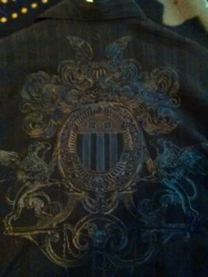 Camisa de vestir con botones para hombre MANGA LARGA negra Phoenix mediana detalle impresionante  Foto 1 de 2