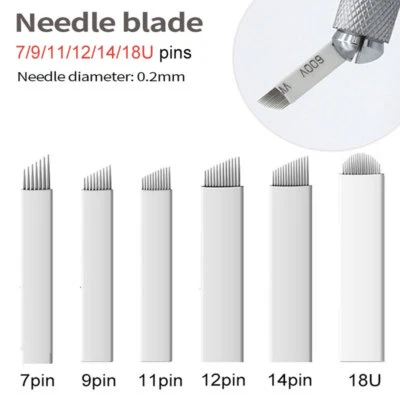 Aghi Microblading Trucco Manuale Permanente 3D Ricamo Sopracciglia Tatuaggio Lame - Immagine 1 di 4