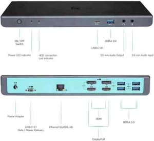 I-TEC USB 3.0 / USB-C / Thunderbolt 3 Dual Display Docking Station - Bild 1 von 6