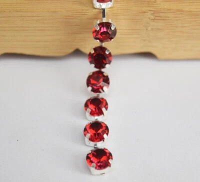 Vestido Disfraz 6mm/8mm Color Cristal Estrás Plata Redondo Copa Cadena Coser Foto 1 de 4