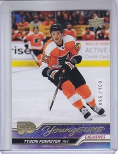 TYSON FOERSTER 2023-24 UPPER DECK YOUNG GUNS EXCLUSIVES RC #085/100 #225 FLYERS - Picture 1 of 2