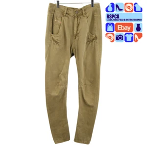 Diesel Ladies Banana Khaki Green Cotton Capri Trousers Waist 25 Size S - Picture 1 of 5