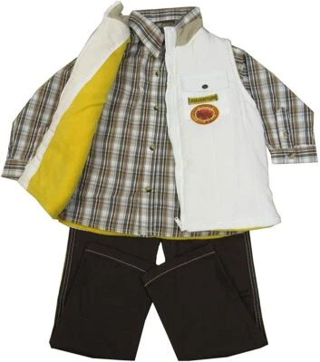 Nannette Boyz Wear Little Boys' 3 Pc. Vest, Shirt and Pants Set, Off White 6 - Image 1 of 3
