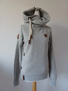 NAKETANO Brave New World Women's Funnelneck Pullover Hoodie Darth Grey Medium - Picture 1 of 23