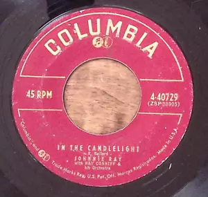 JOHNNIE RAY & RAY CONNIFF IN THE CANDLELIGHT/JUST WALKING IN... VINYL 45 62-122 - Picture 1 of 3