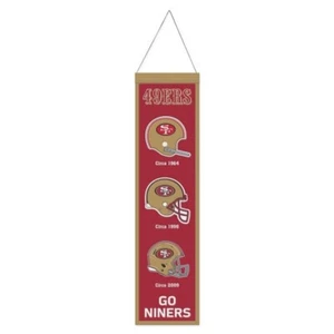 San Francisco 49ers NFL Heritage Banner Embroidered Wool 8" X 32" - Picture 1 of 1