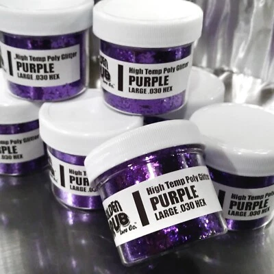 THE GOLDEN GRUB LURE CO NEW 2 OZ. Jar PURPLE High Temp Glitter .030 Hex Fishing plastisol soft plastic
