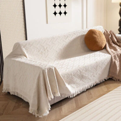 Funda protectora de muebles de sofá de 2/3 plazas de algodón y lino Foto 1 de 4