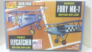 1/48 Scale Fairey Flycatcher & Hawker Fury Model Kits (2-Pack) - Lindberg #HL441 - Bild 1 von 5