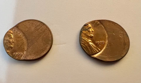 TWO 1970’s Major Error Lincoln Penny Off Center Strike - 2 COINS Cover
