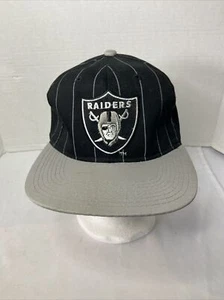 Vintage Los Angeles Raiders Snapback Hat Starter Pinstripe Oakland NFL Cap - Picture 1 of 18