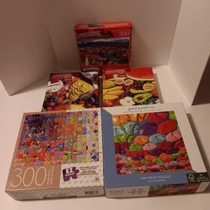 Lot of 5 puzzles, some still in plastic, see photos for item detail - Picture 1 of 16