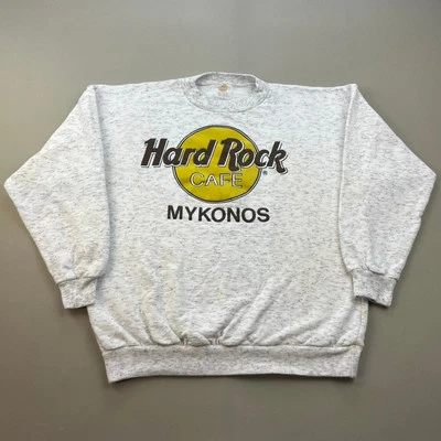 Sudadera vintage Hard Rock Café para mujer grande gris Mykonos Grecia brezo años 90 Foto 1 de 4