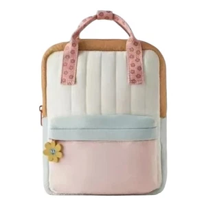 ZARA Kids Mini Backpack – Pink & Beige with Orange Flower Print | Toddler School - Picture 1 of 4
