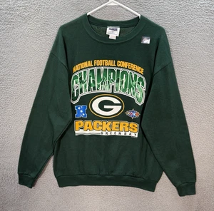 Sudadera De Colección Green Bay Packers Adulto Grande Verde Cuello Redondo NFL Fútbol Años 90 - Imagen 1 de 12