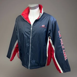 VINTAGE Polo Jacket US Assn Men Sz XL Spell Out Red White Navy RARE 90s.     OSR - Picture 1 of 12