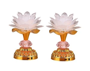 2Pack - Colorful LED Lotus Buddhist Lamp, Gradient Buddha Light for Worship, ... - Picture 1 of 7