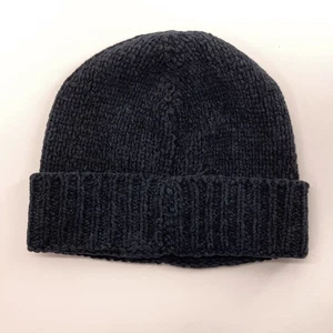 Black Rib Knit Cuff Rayon Blend Winter Watch Cap - Picture 1 of 6