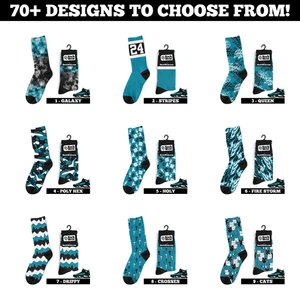 Calcetines deportivos Griffey de agua dulce negros blancos multicolor verde azulado a juego con camiseta - Imagen 1 de 8