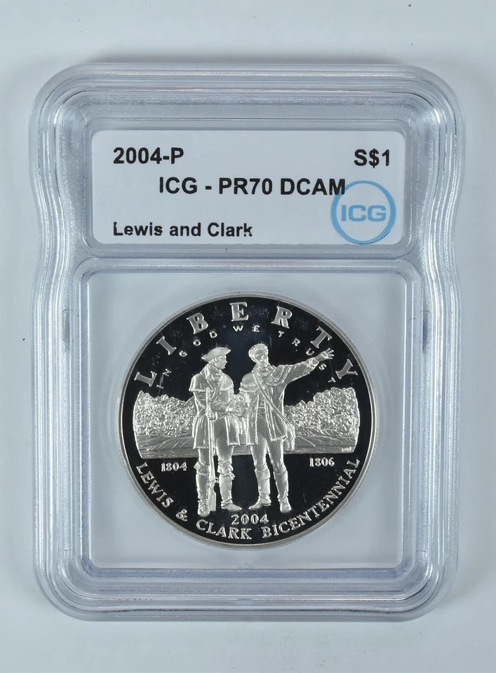 2004-P Lewis & Clark Commemorative Silver Dollar PR70 DCAM ICG *3907 - Image 1 of 4