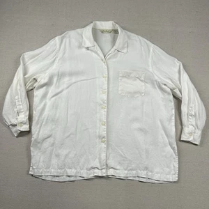 Camisa Eddie Bauer para mujer XL Petite 100 % lino abotonada blanca lisa playera holgada - Imagen 1 de 8