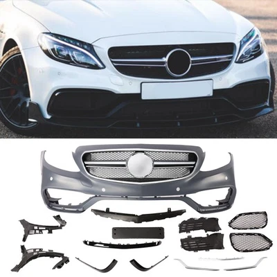 Front Bumper Kit W/Grille W/PDC For Mercedes C-Class W205 C300 2015-2018 - Image 1 of 4