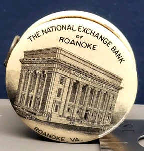 Regla de cinta métrica publicitaria The National Exchange Bank Roanoke Virginia VA - Imagen 1 de 9