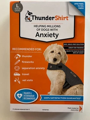 Thunder Shirt for Dogs, Dog Anxiety Relief Calming, Heather Gray Classic - LARGE - Image 1 of 3