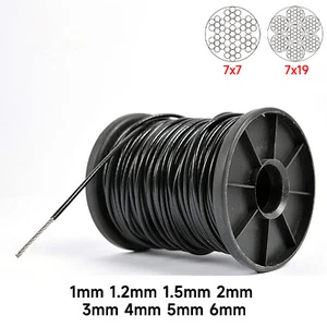 Edelstahl Drahtseil Edelstahldrahtseil PVC Ummantelt, Stahlseil 1 2 3 4 5 6mm - Bild 1 von 6