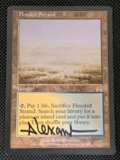 Flooded Strand (Signed by Rob Alexander) - Onslaught Magic Card MTG 316/350