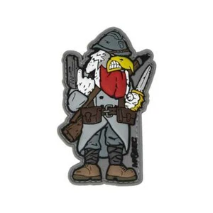 3D PVC Patch Coq Poilu WAR 14-18 Relief And Color Badge With Hook And Loop - Picture 1 of 1