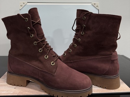 Timberland Wmns Jayne stivali pieghevoli impermeabili in pile taglia 10 bordeaux uomo 8 5