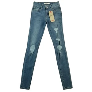 Levi's 710 Super Skinny Destructed 24x30 Size 00 No Diggnity Women's Jeans - Picture 1 of 12