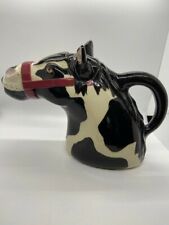 VTG 1985 Animals and Company Hand Painted Ceramic Horse Head Pitcher Signed EUC