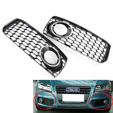 For 08-12 AUDI A5 S-Line S5 HONEYCOMB FRONT BUMPER FOG LIGHT GRILLE COVER CHROME