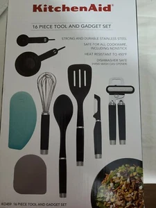 KitchenAid KitchenAid Kit de Herramientas y Gadgets Ayuda de Cocina Clásico 16 Piezas Negro NUEVO EN CAJA - Imagen 1 de 5