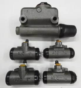 Willys Miltary Jeep M38 G740 CJ3A Brake Master Cylinder & Wheel Cylinders Set - Foto 1 di 1