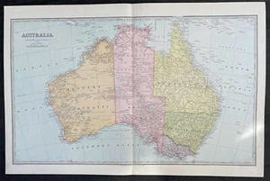 1888 Picturesque Atlas of Australasia Large Antique Map of Australia - Picture 1 of 2