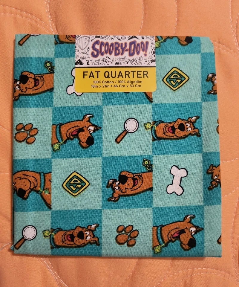 Scooby Doo Fabric FQ Teal Blocks Scooby-doo 100 Cotton Fat Quarter Ships