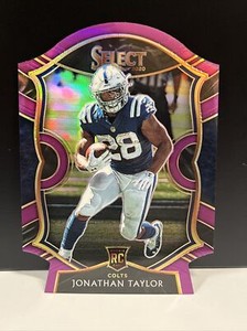 🌟 NEW 🌟 JONATHAN TAYLOR RC PURPLE PRIZM DIE CUT  2020 Panini Select 