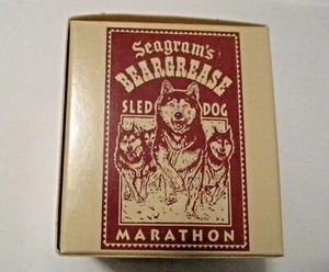 NOS SEAGRAM'S WHISKEY JOHN BEARGREASE SLED DOG MARATHON COCKTAIL GLASS IN BOX - Picture 1 of 6