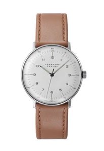 Junghans Max Bill Handaufzug 34mm White Dial Leather Strap Watch 27/3701.02 - Picture 1 of 1