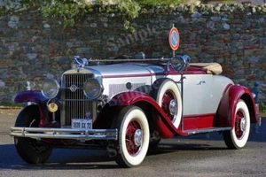 Póster fotográfico retro LaSalle Roadster de Fleetwood de alta resolución decoración de pared estampado - Imagen 1 de 1