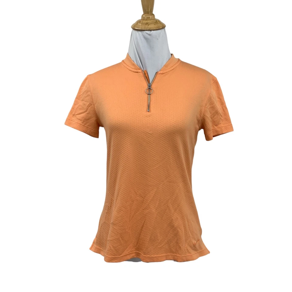 Camisa Nike Para Mujer S Pequeña Naranja Estándar Dri Fit Cuarto Cremallera Golf Top Atlético Foto 1 de 4