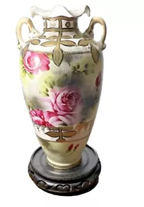 Antike ROYAL NIPPON NISHIKI Vase Floral GOLD KINKOZAN 13" hoch 42/376 TM SELTEN - Bild 1 von 16